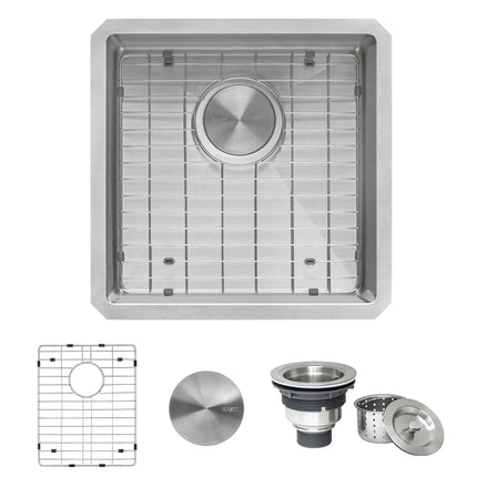 Ruvati 18 inch Undermount Bar Prep 16 Gauge Kitchen Sink Round Corners Stainless Steel Single Bowl - RVH7118 Ruvati