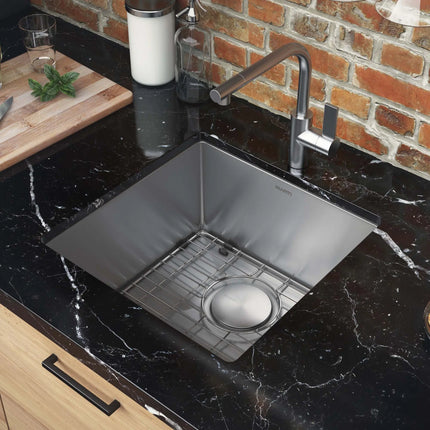 Ruvati 18 inch Undermount Bar Prep 16 Gauge Kitchen Sink Round Corners Stainless Steel Single Bowl - RVH7118 Ruvati