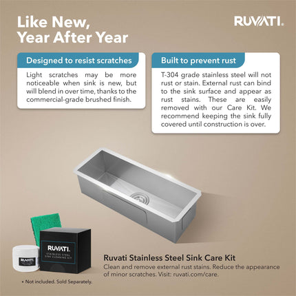 Ruvati 23" x 8" Bar Prep Sink Narrow Trough Undermount 16 Gauge Stainless Steel Single Bowl - RVH7120 Ruvati