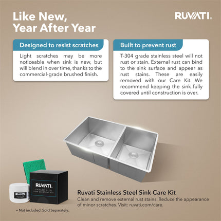 Ruvati 29-inch Undermount 60/40 Double Bowl Zero Radius 16 Gauge Stainless Steel Kitchen Sink - RVH7200 Ruvati