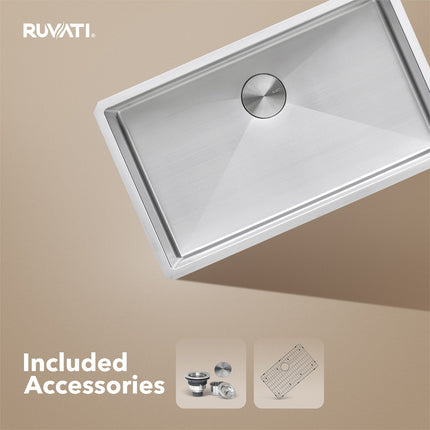Ruvati 30-inch Undermount 16 Gauge Stainless Steel Rounded Corners Kitchen Sink Single Bowl - RVH7300 Ruvati