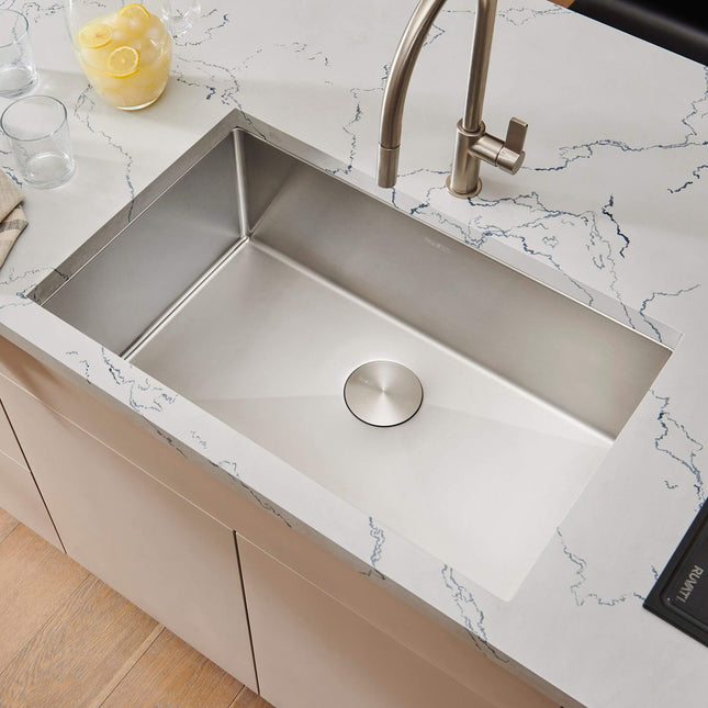 Ruvati 30-inch Undermount 16 Gauge Stainless Steel Rounded Corners Kitchen Sink Single Bowl - RVH7300 Ruvati