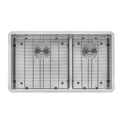 Ruvati 30-inch Low-Divide Undermount Rounded Corners 60/40 Double Bowl 16 Gauge Stainless Steel Kitchen Sink - RVH7357 Ruvati