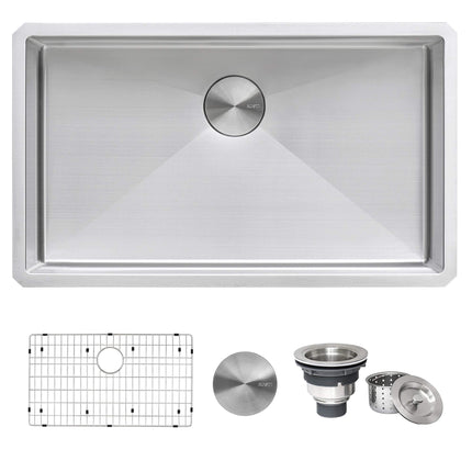 Ruvati 33-inch Undermount 16 Gauge Rounded Corners Large Kitchen Sink Stainless Steel Single Bowl - RVH7433 Ruvati