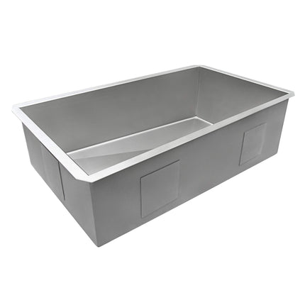 Ruvati 36-inch Slope Bottom Offset Drain Reversible Kitchen Sink Undermount 16 Gauge Stainless Steel - RVH7497 Ruvati