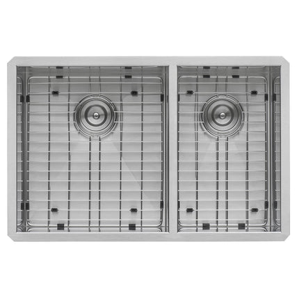 Ruvati 32-inch Undermount 60/40 Double Bowl Zero Radius 16 Gauge Stainless Steel Kitchen Sink - RVH7515 Ruvati