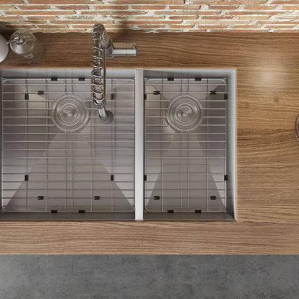 Ruvati 32-inch Undermount 60/40 Double Bowl Zero Radius 16 Gauge Stainless Steel Kitchen Sink - RVH7515 Ruvati