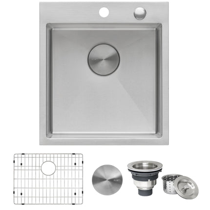 Ruvati 18 x 20 inch Drop-in Topmount Rounded 16 Gauge Stainless Steel Kitchen Sink Single Bowl - RVH8006 Ruvati