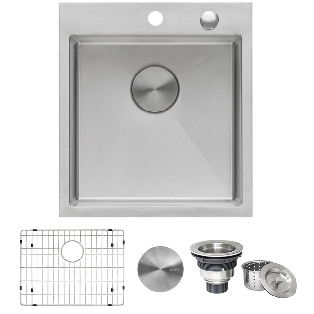 Ruvati 18 x 20 inch Drop-in Topmount Rounded 16 Gauge Stainless Steel Kitchen Sink Single Bowl - RVH8006 Ruvati