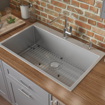 Ruvati 30 x 22 inch Drop-in Topmount 16 Gauge Stainless Steel Rounded Corners Kitchen Sink Single Bowl - RVH8009 Ruvati