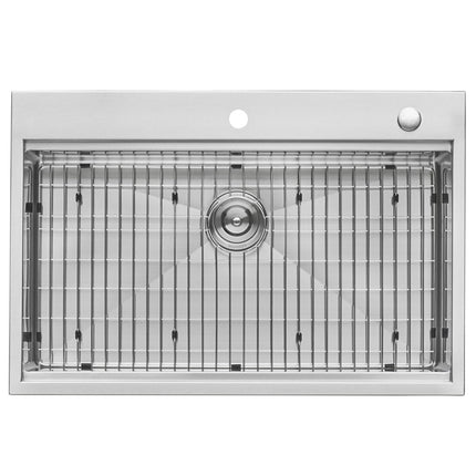 Ruvati 30 x 22 inch Workstation Drop-in Topmount Rounded Corners 16 Gauge Ledge Stainless Steel Kitchen Sink Single Bowl - RVH8030 Ruvati