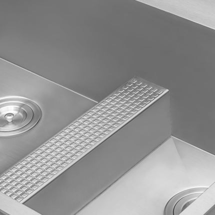Ruvati 33-inch Drop-in Low Platform-Divide Zero Radius 60/40 Double Bowl 16 Gauge Topmount Kitchen Sink - RVH8059 Ruvati