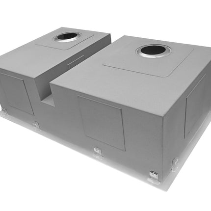Ruvati 33-inch Drop-in Low Platform-Divide Zero Radius 60/40 Double Bowl 16 Gauge Topmount Kitchen Sink - RVH8059 Ruvati