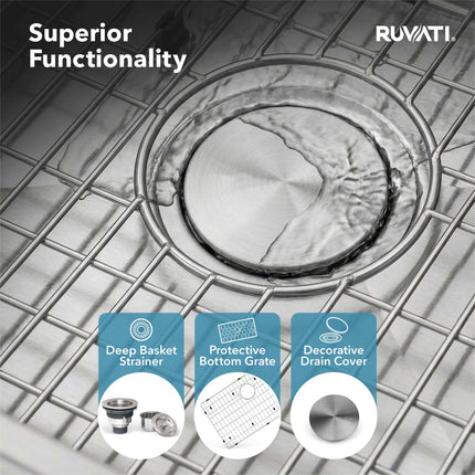 Ruvati 21 inch Drop-in Topmount Rounded 16 Gauge Stainless Steel Kitchen Sink Single Bowl - RVH8071 Ruvati