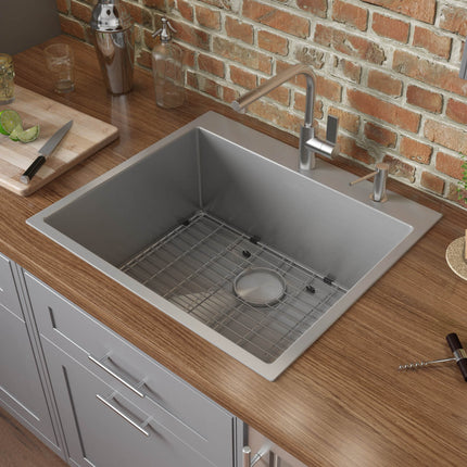 Ruvati 21 inch Drop-in Topmount Rounded 16 Gauge Stainless Steel Kitchen Sink Single Bowl - RVH8071 Ruvati