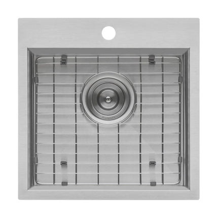 Ruvati 18 x 18 inch Drop-in Topmount Bar Prep Sink 16 Gauge Stainless Steel Single Bowl - RVH8118 Ruvati