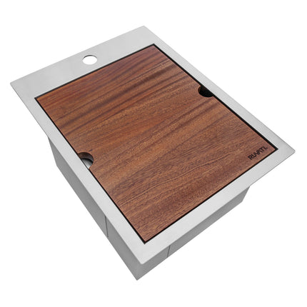 Ruvati 15 x 20 inch Workstation Drop-in Topmount Bar Prep RV Sink 16 Gauge Stainless Steel - RVH8210 Ruvati