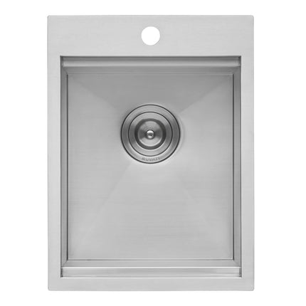 Ruvati 15 x 20 inch Workstation Drop-in Topmount Bar Prep RV Sink 16 Gauge Stainless Steel - RVH8210 Ruvati