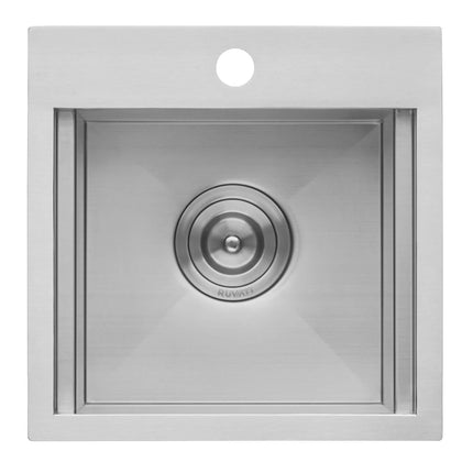 Ruvati 15 x 15 inch Workstation Drop-in Topmount Bar Prep RV Sink 16 Gauge Stainless Steel - RVH8215 Ruvati