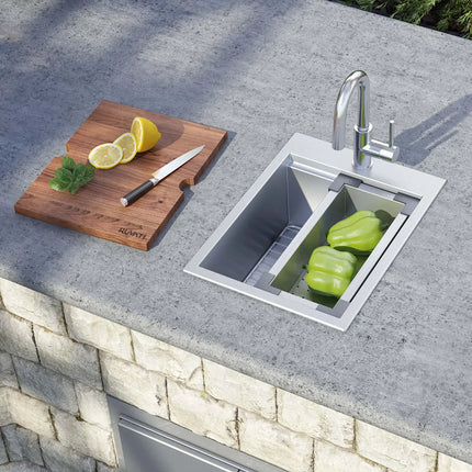 Ruvati 18 x 20 inch RV Camper Van Workstation Drop-in Topmount Bar Prep Tiny Home Sink Stainless Steel - RVH8218 Ruvati