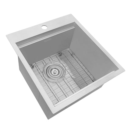 Ruvati 18 x 20 inch RV Camper Van Workstation Drop-in Topmount Bar Prep Tiny Home Sink Stainless Steel - RVH8218 Ruvati