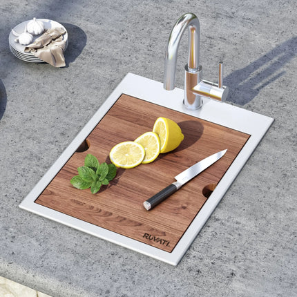 Ruvati 18 x 20 inch RV Camper Van Workstation Drop-in Topmount Bar Prep Tiny Home Sink Stainless Steel - RVH8218 Ruvati