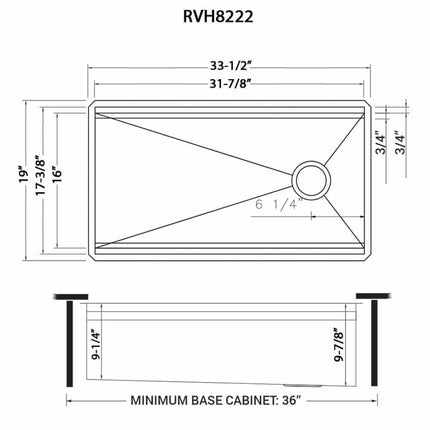 Ruvati 33-inch Workstation Two-Tiered Ledge Kitchen Sink Undermount 16 Gauge Stainless Steel - RVH8222 Ruvati