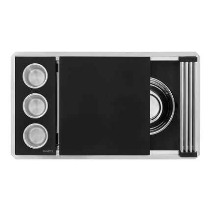 Ruvati 33-inch Workstation Two-Tiered Ledge Kitchen Sink Undermount 16 Gauge Stainless Steel - RVH8224 Ruvati