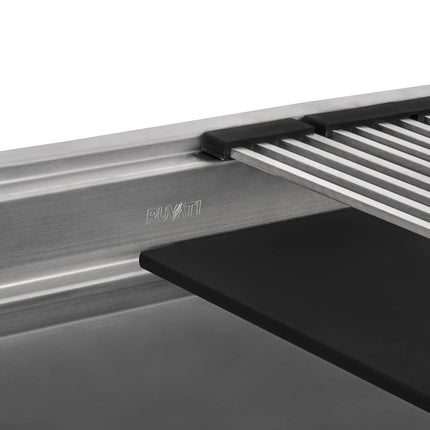 Ruvati 33-inch Workstation Two-Tiered Ledge Kitchen Sink Undermount 16 Gauge Stainless Steel - RVH8224 Ruvati
