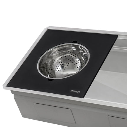 Ruvati 33-inch Workstation Two-Tiered Ledge Kitchen Sink Undermount 16 Gauge Stainless Steel - RVH8224 Ruvati