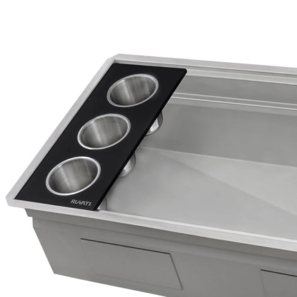 Ruvati 33-inch Workstation Two-Tiered Ledge Kitchen Sink Undermount 16 Gauge Stainless Steel - RVH8224 Ruvati