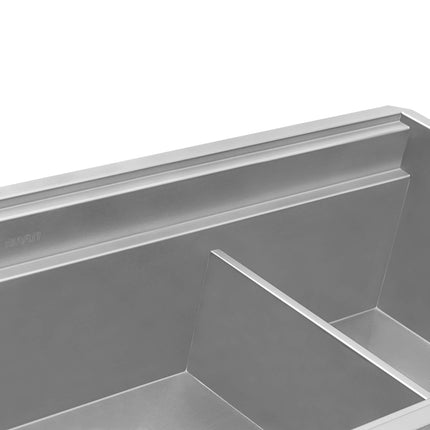 Ruvati 33-inch Workstation Dual Tier Double Bowl Low Divide Undermount 16 Gauge Stainless Steel Kitchen Sink - RVH8255 Ruvati