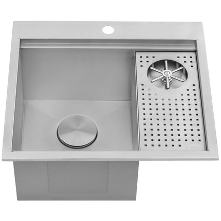 Ruvati 22 inch Glass Rinser and Sink Combo for Wet Bar Bottle Washer Station Drop in Topmount - RVH8262ST Ruvati