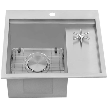 Ruvati 22 inch Glass Rinser and Sink Combo for Wet Bar Bottle Washer Station Drop in Topmount - RVH8262ST Ruvati