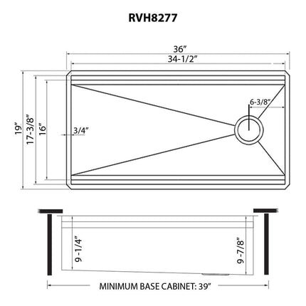 Ruvati 36-inch Workstation Dual Tier Ledge Kitchen Sink Undermount 16 Gauge Stainless Steel - RVH8277 Ruvati