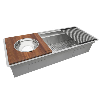 Ruvati 39-inch Workstation Dual Tier Kitchen Sink Undermount 16 Gauge Stainless Steel - RVH8299 Ruvati