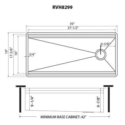 Ruvati 39-inch Workstation Dual Tier Kitchen Sink Undermount 16 Gauge Stainless Steel - RVH8299 Ruvati