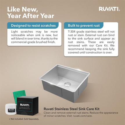 Ruvati 21" Workstation Bar Prep Sink Undermount 16 Gauge Ledge Stainless Steel Single Bowl - RVH8307 Ruvati