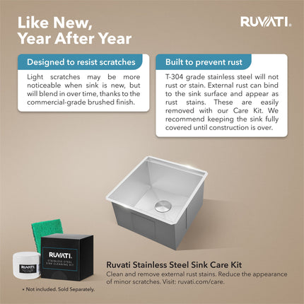 Ruvati 13 inch Workstation Bar Prep Sink with Cover Undermount 16 Gauge Stainless Steel Single Bowl - RVH8316 Ruvati