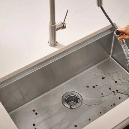 Ruvati 30-inch Workstation Rounded Corners Undermount Ledge Kitchen Sink with Accessories - RVH8320 Ruvati