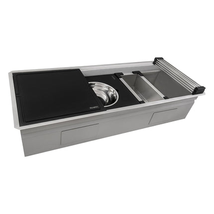 Ruvati 45-inch Workstation Two-Tiered Ledge Kitchen Sink Undermount 16 Gauge Stainless Steel - RVH8335 Ruvati