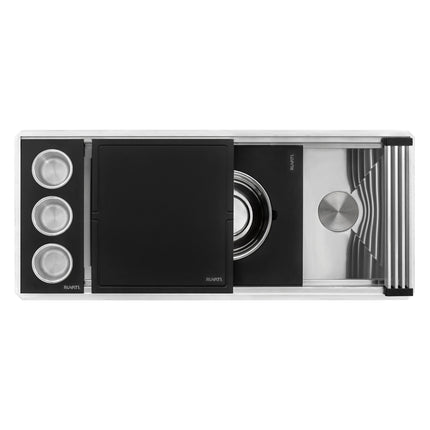Ruvati 45-inch Workstation Two-Tiered Ledge Kitchen Sink Undermount 16 Gauge Stainless Steel - RVH8335 Ruvati