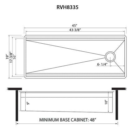Ruvati 45-inch Workstation Two-Tiered Ledge Kitchen Sink Undermount 16 Gauge Stainless Steel - RVH8335 Ruvati