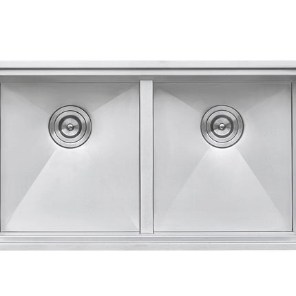 Ruvati 33-inch Workstation Ledge 50/50 Double Bowl Undermount 16 Gauge Stainless Steel Kitchen Sink - RVH8350 Ruvati