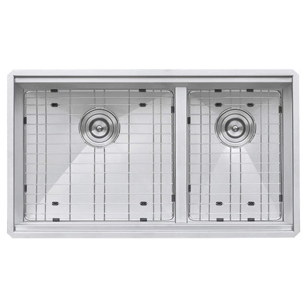 Ruvati 36-inch Workstation 60/40 Double Bowl Undermount 16 Gauge Stainless Steel Kitchen Sink - RVH8359 Ruvati