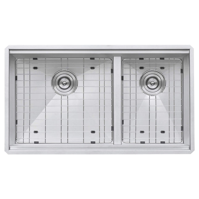 Ruvati 36-inch Workstation 60/40 Double Bowl Undermount 16 Gauge Stainless Steel Kitchen Sink - RVH8359 Ruvati