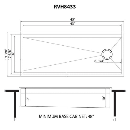 Ruvati 45-inch Workstation Two-Tiered Ledge Kitchen Sink Drop-in Topmount 16 Gauge Stainless Steel - RVH8433 Ruvati