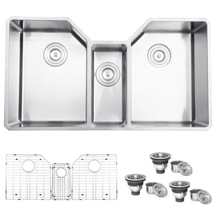 Ruvati 35" Triple Bowl Undermount 16 Gauge Stainless Steel Kitchen Sink - RVH8500 Ruvati