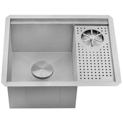 Ruvati 22 inch Glass Rinser and Sink Combo for Wet Bar Bottle Washer Station Undermount Stainless Steel - RVH8542ST Ruvati