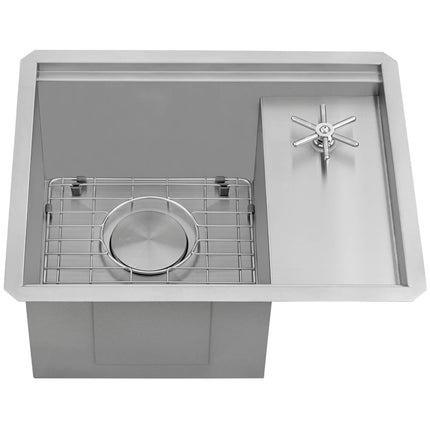 Ruvati 22 inch Glass Rinser and Sink Combo for Wet Bar Bottle Washer Station Undermount Stainless Steel - RVH8542ST Ruvati
